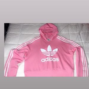 Pastel pink cropped Adidas sweater